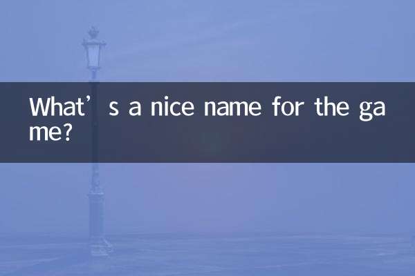 游戏取什么名字好听