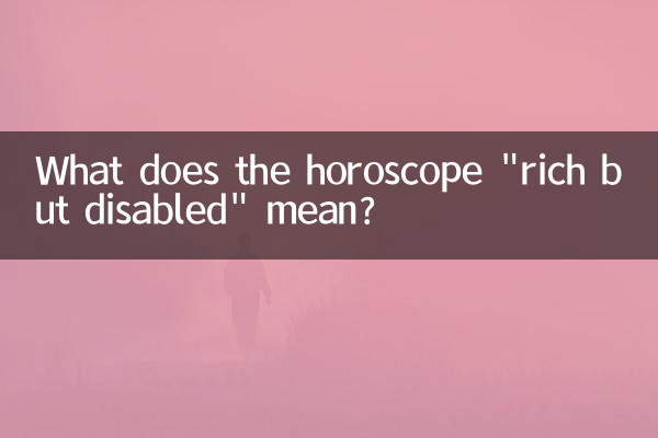 Que signifie l'horoscope « riche mais handicapé » ?