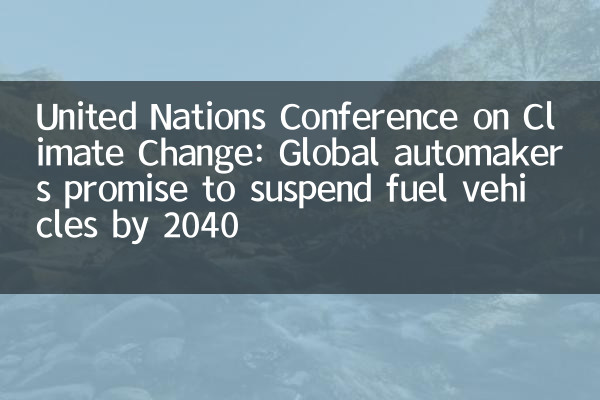 Konferenz der Vereinten Nationen zum Klimawandel: Globale Autohersteller versprechen, bis 2040 Kraftstofffahrzeuge auszusetzen