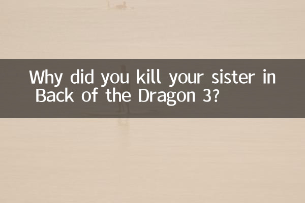 Why did you kill your sister in Back of the Dragon 3?