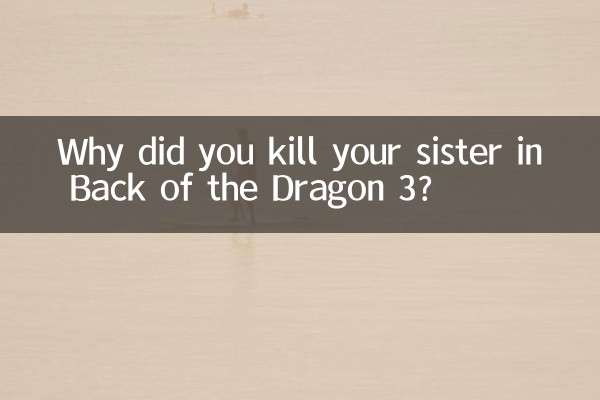 Why did you kill your sister in Back of the Dragon 3?