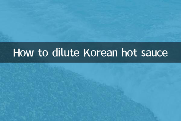How to dilute Korean hot sauce