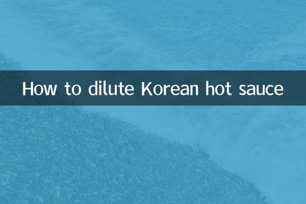 How to dilute Korean hot sauce