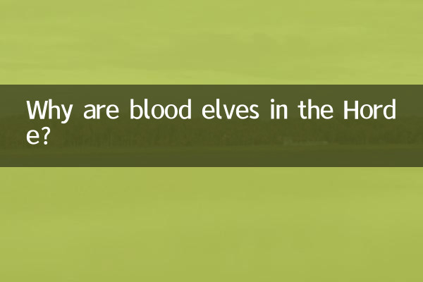 Why are blood elves in the Horde?