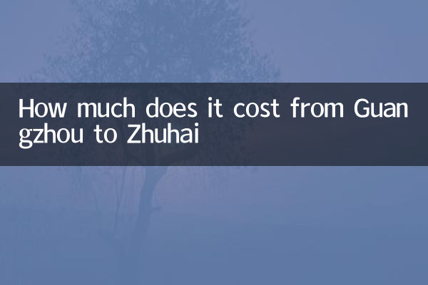 How much does it cost from Guangzhou to Zhuhai