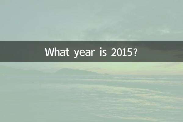 Welches Jahr ist 2015?