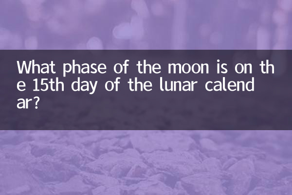 음력 15일의 달의 위상은 무엇입니까?