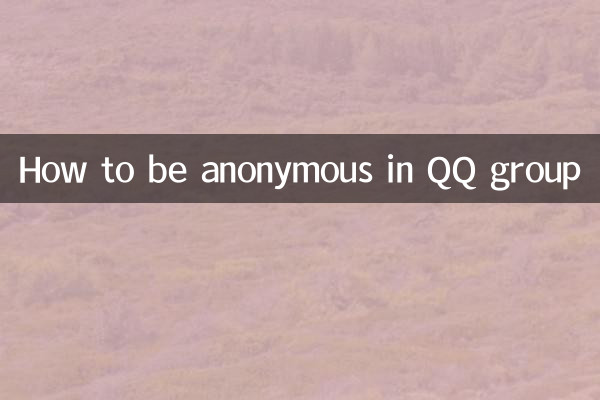 Comment être anonyme dans le groupe QQ