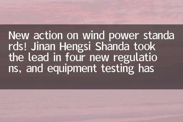 New action on wind power standards! Jinan Hengsi Shanda took the lead in four new regulations, and equipment testing has rules to follow