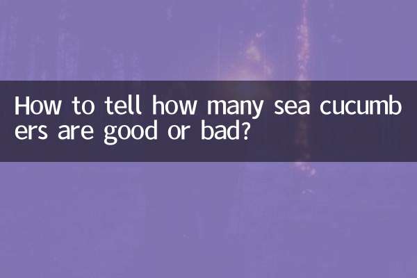 Como saber quantos pepinos do mar são bons ou ruins?