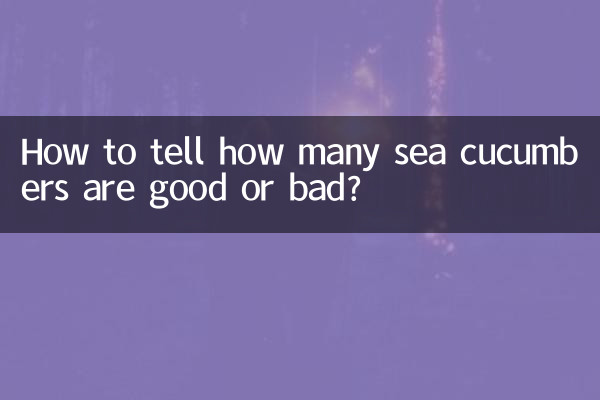 Como saber quantos pepinos do mar são bons ou ruins?