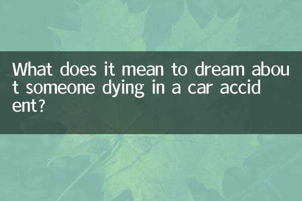 梦车祸死人是什么意思