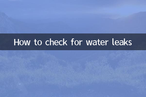 怎麼檢查漏水