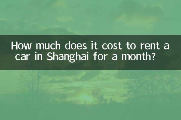 상하이에서 한 달 동안 자동차를 빌리는 데 드는 비용은 얼마입니까?