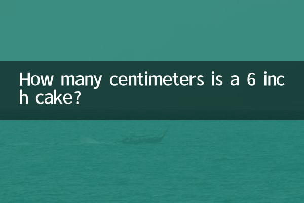 How many centimeters is a 6 inch cake?