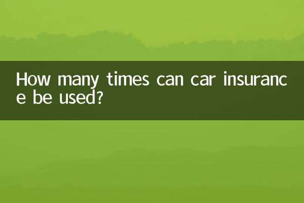 汽車保險可以用多少次